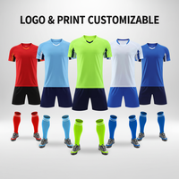 Seragam Olahraga Warna Kustom Jersey Sepak Bola Pria Poliester Cepat Kering Seragam Latihan