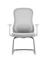 Chaise de bureau ergonomique moderne JOHOOFURNITURE en maille, dossier haut, blanche, OEM ODM, confortable, durable, respirante pour le bureau à domicile