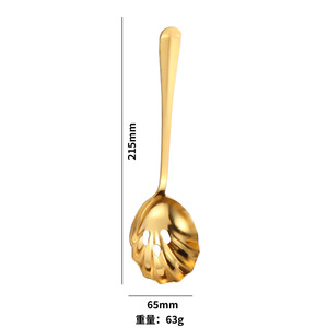 Cuchara perforada de acero inoxidable 430 con mango largo para el hogar, cuchara hueca, colador, espumadera, cucharón, venta al por mayor - Product Image 6