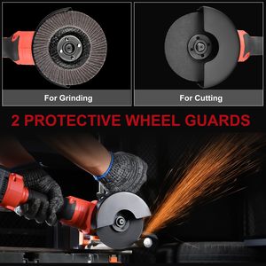 Meuleuse d'angle sans fil industrielle 20V, moteur sans balais, interrupteur à gâchette, couple élevé, protection contre les surcharges, outil métallique robuste - Product Image 6
