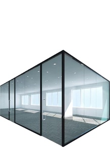 SZMK 2026 Cloison Modulaire en Verre et Alliage d'Aluminium Ignifuge Double Couche Dépolie STC35 <span class=keywords><strong>Isolation</strong></span> Acoustique pour Bureau Commercial - Product Image 3