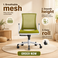 Chaise de bureau ergonomique moderne en tissu avec réglage de la hauteur pour le bureau à domicile et l'atelier