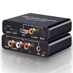Convertisseur DAC 192KHz, extracteur audio HDTV, entrée COAXIAL Toslink (optique) ARC vers Coaxial <span class=keywords><strong>Spdif</strong></span> stéréo L/R, <span class=keywords><strong>Jack</strong></span> 3.5mm pour HDTV - Product Image 1