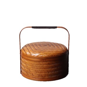 July 7th Woven Bamboo Food Container Round Handmade Vintage Gift Box For Tea Storage And Mooncake Present - Product Image 5