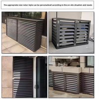 Cache-climatiseur mural moderne en aluminium de qualité marine, résistant aux intempéries, avec coque décorative à persiennes pour villa résidentielle
