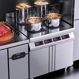 Commercial Restaurant Kitchen Stainless Steel 4 Burner 3500W Electric Induction Cooker