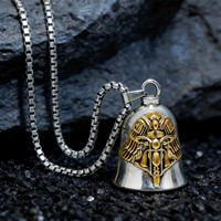 Collier en acier inoxydable 316L avec motif aile d'ange gardien, inaltérable et inoxydable, idéal pour les clochettes de cyclistes de style punk