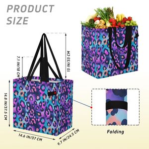 Sac de plage en toile pour la famille, grand format, durable, imperméable, lavable, avec imprimé léopard coloré, design personnalisé, pour les courses - Product Image 6