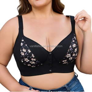 Women's High Fashion Floral Printed Summer Bras Push-up Front Buckle Bra Adjustable Straps Button Thin Breathable Lingerie - Product Image 2