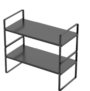 Estante de secado de platos de doble nivel Estante de almacenamiento de cubiertos de cocina con función de secado y almacenamiento de platos - Product Image 1
