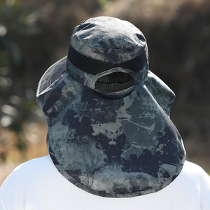 Outdoor Bucket <b>Hat</b> With Face Cover UV Protection Breathable Sunshade For <b>Men</b> Fishing Hiking Cycling <b>Summer</b> Nylon Camouflage - Product Image 3