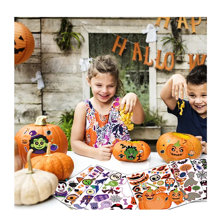 2022 Creative Funny Halloween Pumpkin Stickers for Party Decoration