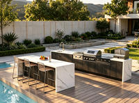Comptoir de cuisine extérieur modulaire multifonction personnalisé pour la construction d'espaces de loisirs privés (patio et jardin)