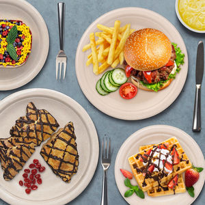 <span class=keywords><strong>Assiette</strong></span> de fête <span class=keywords><strong>compartiment</strong></span>ée <span class=keywords><strong>jetable</strong></span> en bagasse biodégradable de 10 pouces, qualité restaurant - Product Image 1