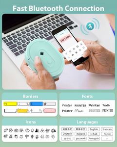 Mini Label Printer DIY Text Logo Handheld Home Thermal Sticker for 203dpi 1200mAh Battery Mobile Phone Connection Use - Product Image 4