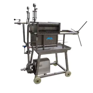 Máquina de prensa de filtro de marco y placa de líquido de azúcar y sal disuelta de acero inoxidable/máquina de filtro de prensa móvil de laboratorio