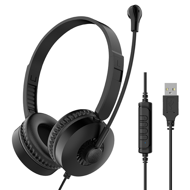 Top Selling Wired Stereo Call Center Headset Noise Cancelling Headphones With USB Microphone Telephone Headsets for Computer