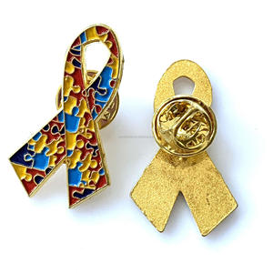 Pins de esmalte de hierro para la concienciación sobre el VIH - Insignias plateadas grabadas y talladas para la defensa y campañas contra el SIDA - Product Image 2