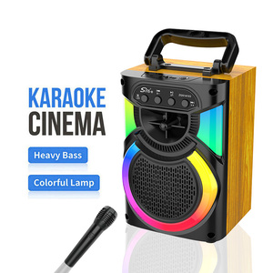 ลำโพงบลูทูธไร้สาย ZQS14103W ใช้แบตเตอรี่ ไฟ LED RGB สำหรับงานปาร์ตี้ ดีเจ พร้อมไมโครโฟนสเตอริโอ ซับวูฟเฟอร์เสริม - Product Image 1