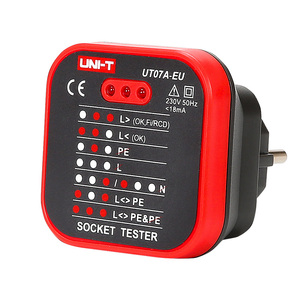 เครื่องทดสอบซ็อกเก็ต UNI-T UT07 ซีรีส์ 230V IP65 ความแม่นยำสูงสำหรับตรวจสอบข้อผิดพลาดในการเดินสายไฟของซ็อกเก็ต - Product Image 1