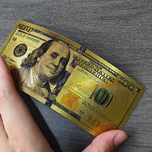 Cadeau farfelu : Faux billet de 100 dollars plaqué or 24 carats - Billets factices imperméables pour la magie, les casinos, les fêtes et les farces - Product Image 6