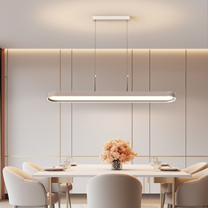 2024 New Modern Minimalist Style Full-Spectrum Pendant <b>Light</b> Fixture for Restaurant <b>Dining</b> Table & Bar Long Strip Ambient <b>Light</b> - Product Image 3