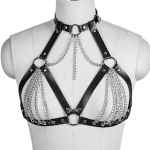 セクシーボディハーネスメタルチェーンベルトセックスおもちゃストラップ,ランジェリーチェストレザーランジェリーゴシックフェチ女性服 - Product Image 6