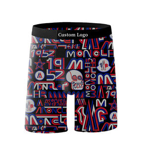 Calzoncillos bóxer de tiro medio personalizados de marca americana para hombre, calzoncillos deportivos antibacterianos transpirables suaves, estampado de logotipo, Sexy de talla grande - Product Image 4