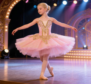 Gaun Tari Balet Suspender Rok Balerina Tiga Lapis Tulle Kostum Bordir untuk Pertunjukan Tari di Panggung untuk Anak-anak - Product Image 4