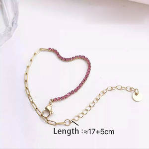 Pulsera y brazalete de moda de acero inoxidable 316L resistente al agua y al deslustre, chapado en oro de 14K y 18K, pulsera tipo tenis para mujer - Product Image 4