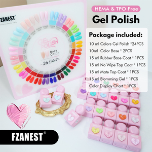 FZANEST Tpo Hema Free Fall Color Nails Gel Polishing Set, Productos para el Crecimiento <span class=keywords><strong>de</strong></span> Uñas, 26 Colores, Colección <span class=keywords><strong>de</strong></span> Uñas <span class=keywords><strong>de</strong></span> Gel, Uñas Navideñas - Product Image 3