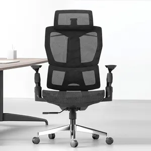 Reposabrazos ajustable 3D con almohadilla de PU suave, cómodas sillas de oficina, ergonómicas, giratorias de malla