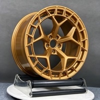 Jantes forgées personnalisées en satin doré à 10 branches, 17-24 pouces, 5x112 5x114.3 5x120 pour Hyundai Elantra N, Kia Forte GT, Honda Civic Si