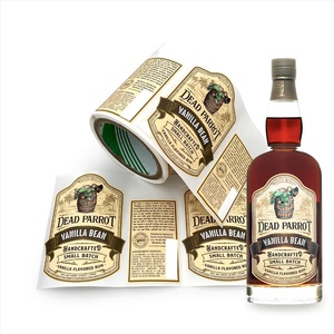 Sang trọng PVC UV không thấm nước chai rượu vang nhãn các nhà sản xuất dập nóng in ấn cuộn nhãn dán logo tự dính bao bì nhãn - Product Image 3