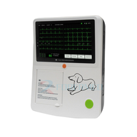 3 canaux 12 fils Électrode Ecg Dispositif ECG portable Vétérinaire 7 fils ECG Electrocardiogramme Machine