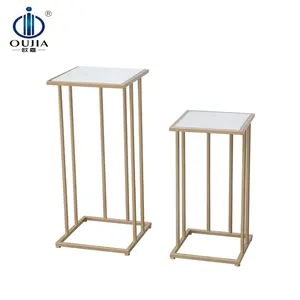 Mall kleidung shop, insel tabelle display stand high und low gold nesting display tisch