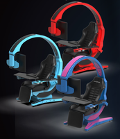 INGREM T7 Coding pod D-xracer chaise de jeu cockpit ordinateur cockpit inclinable avec haut-parleurs LED lumière RVB