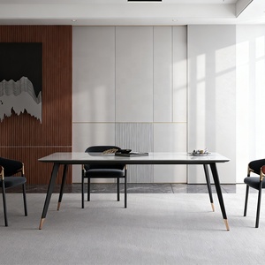 Taille personnalisée Noir <span class=keywords><strong>Table</strong></span> À Manger Chaises Ensemble Design Moderne Mobilier <span class=keywords><strong>Extensible</strong></span> <span class=keywords><strong>pour</strong></span> La Maison ou Hôtel <span class=keywords><strong>pour</strong></span> Appartement Salle À Manger - Product Image 3