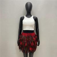 Jupe en plumes douces faite à la main avec ceinture élastique pour cosplay, mariage, fête, décoration - Costume de danseuse de scène professionnelle