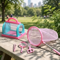 Cage d'insectes portable de poche, filet complet pour attraper les insectes, pinces, loupe, kit d'exploration biologique en plein air