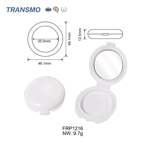 บรรจุภัณฑ์บลัชออนทรงกลมแบบรักษ์โลก ผลิตจากพลาสติก พร้อมกระจก  ภาชนะคอนซีลเลอร์  กระปุกเครื่องสำอางสำหรับน้ำหอม  สามารถนำกลับมาใช้ใหม่ได้ - Product Image 3