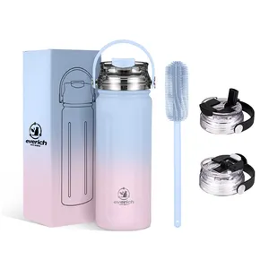 24oz nuovo design sport personalizzato doppia parete in acciaio inox bottiglia d'acqua con coperchio a doppio uso