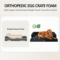 Lit pour chien en forme de U personnalisé, imperméable, en velours cristal, mousse orthopédique en forme d'œuf, canapé pour animaux de compagnie, fabrication OEM ODM