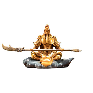 Copper Art Workshop <b>Car</b> Guan Gong Brass Ornament Dashboard Classical Metal Figure Interior <b>Decoration</b> - Product Image 5