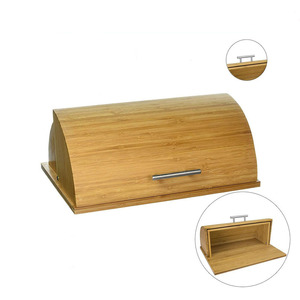 Boîte à pain en bambou semi-circulaire, conteneur de rangement de cuisine pour pain et en-cas - Product Image 1