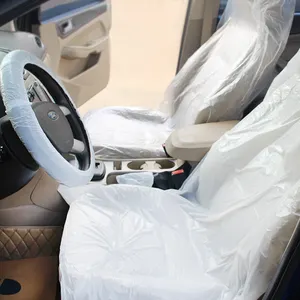HSG coprisedile antipolvere monouso per auto all'ingrosso in fabbrica e coprivolante per auto in plastica PE trasparente 2 pz/set
