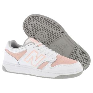 Zapatos New Balance 480 de Cuero para Niña, Color Blanco y Rosa, Estilo Deportivo - Product Image 4