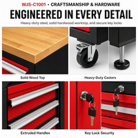 Ensemble d'armoires de rangement pour garage WIGGLE, armoire à outils modulaire pour atelier avec établi, panneau perforé, système de rangement avec tiroirs verrouillables