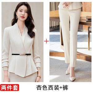 <span class=keywords><strong>S</strong></span>-4XL Set di abiti neri rosa primavera autunno Set di abbigliamento da lavoro per Host alto Set di Blazer e pantaloni professionali da donna - Product Image 5