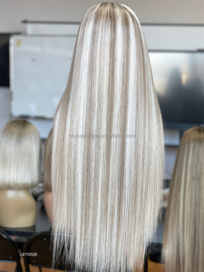 Wig Rambut Asli Jessica Warna <span class=keywords><strong>Natural</strong></span>, Desain Baru 2026, HD 13*5 Patchwork, Hairline Alami, Raw Virgin, 24 Inch, Densitas 400%, Lurus - Product Image 4